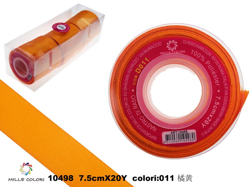 nastro di raso giallo aranciato 7.5cm mille colori