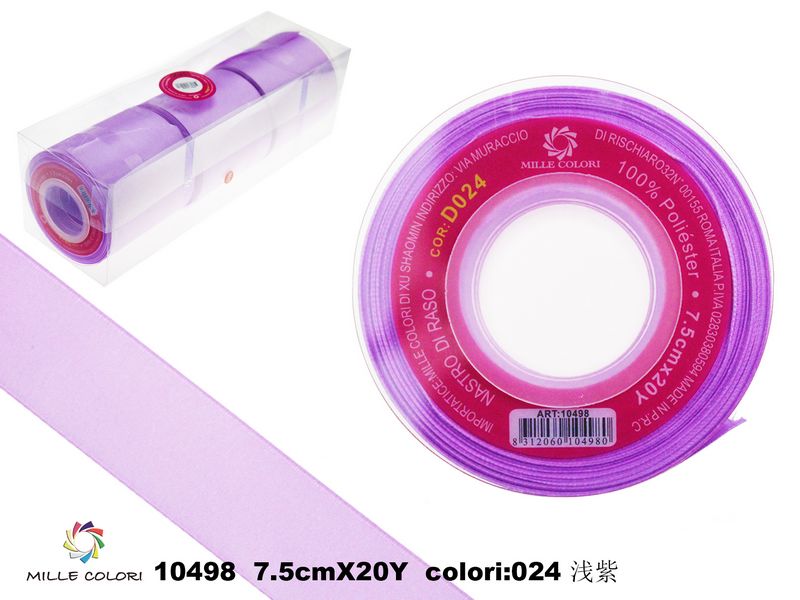 nastro di raso lilla 7.5cm mille colori