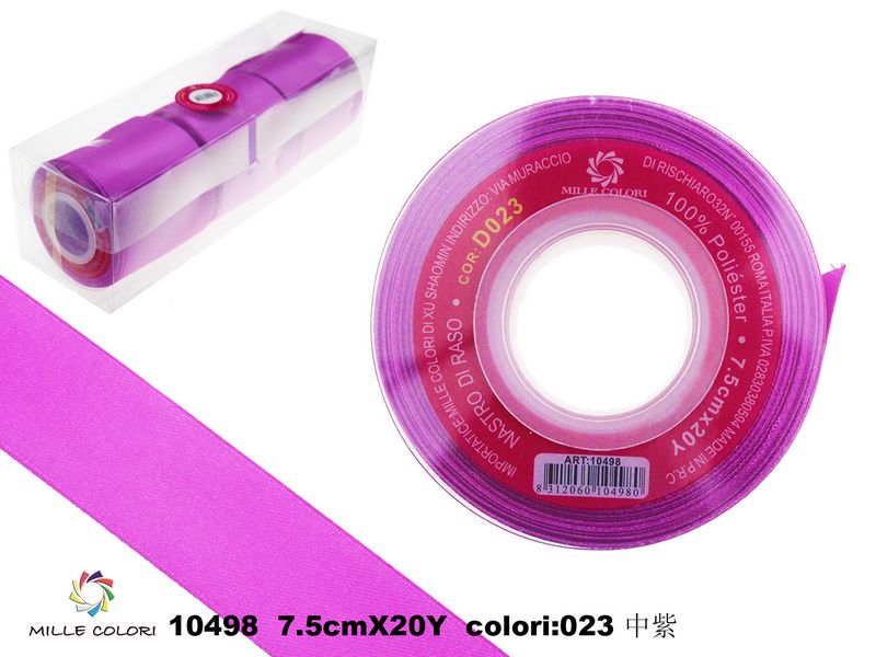 nastro di raso medium orchid 7.5cm mille colori