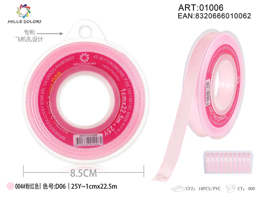 nastro di raso rosa 1.0cm mille colori 