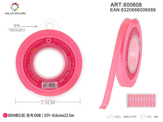 nastro di raso rosa pesca 0.6cm mille colori