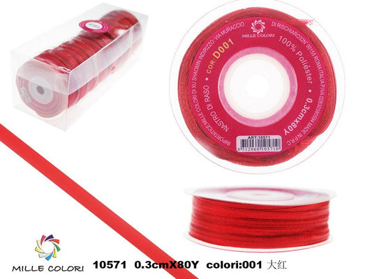 nastro di raso rosso 0.3cm mille colori