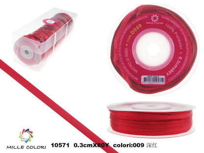 Rosso Vivo – Nastro di Raso – Colori e Misure – Immagine 1 di 5