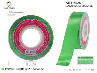 nastro di raso verde classico 2.5cm mille colori