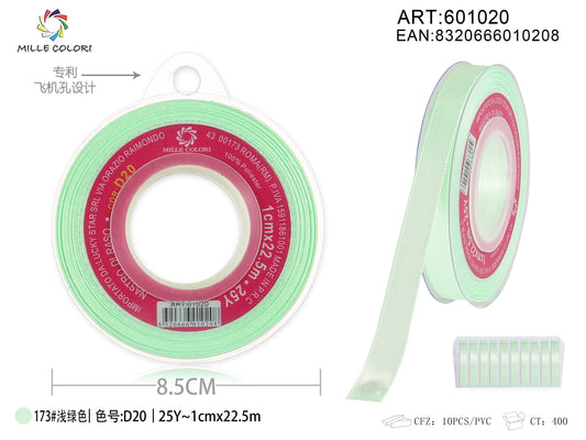 nastro di raso verde menta 1.0cm mille colori