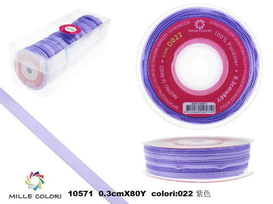 nastro di raso viola 0.3cm mille colori