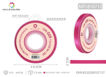 nastro doppio raso fucsia 1.0cm mille colori 