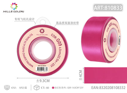 nastro doppio raso fucsia 4.0cm mille colori 