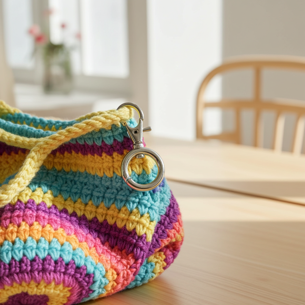 Anello portachiavi su borsa handmade