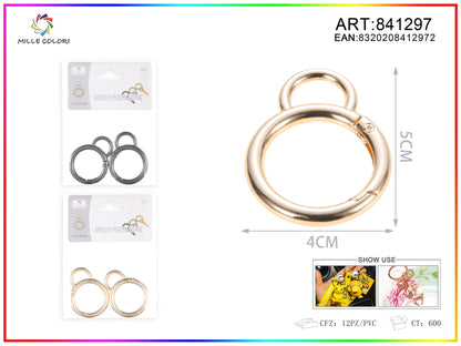 O - ring a molla clip a molla tonda 0.5x4x5cm 2pz - WE MAKE DIY - MILLE COLORI