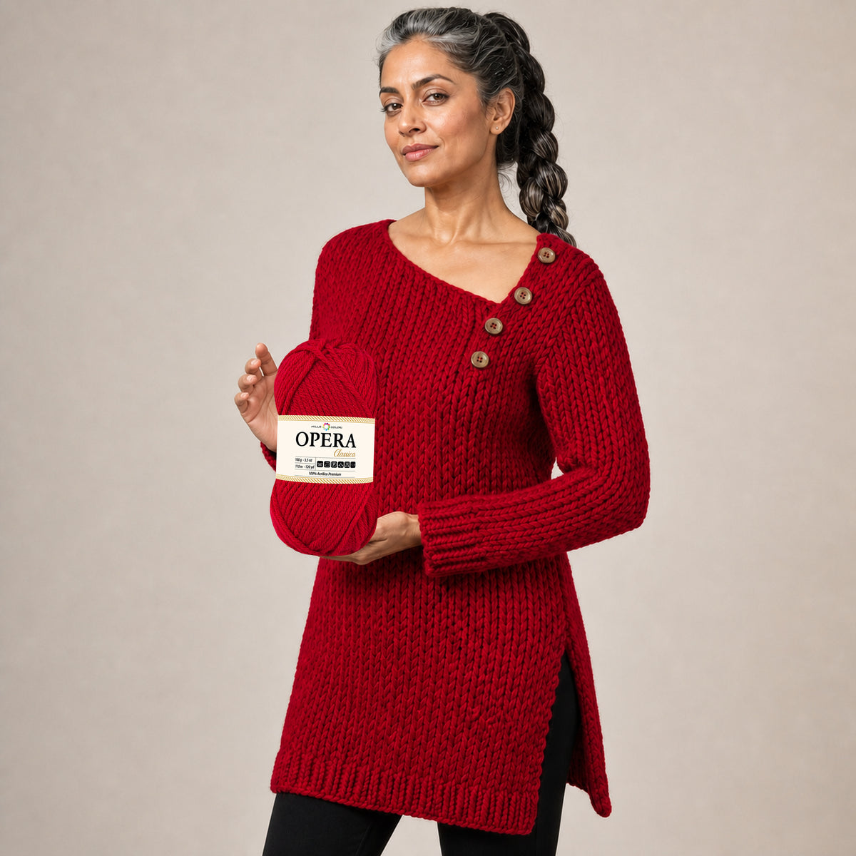 ROSSO CREMISI – Modella con prodotto
