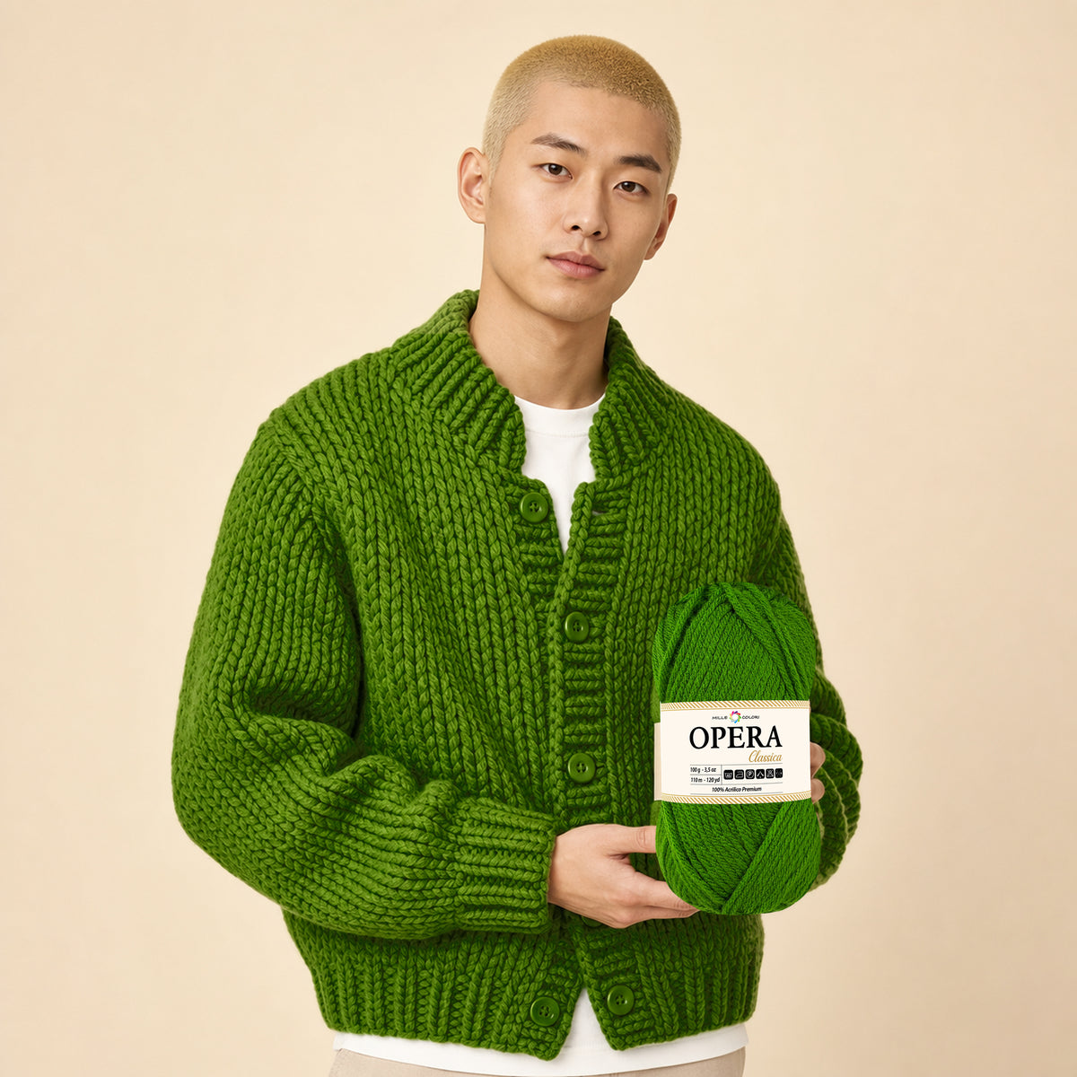 VERDE PRATO – Modella con prodotto