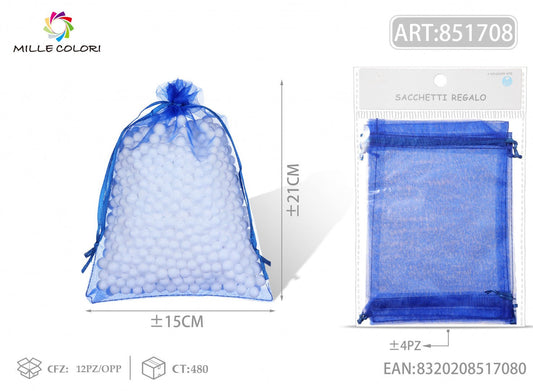 Sacchetti in organza 15cm*21cm 4pz - WE MAKE DIY - MILLE COLORI