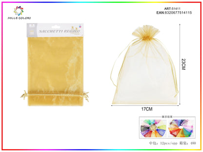 Sacchetti in organza 17cm*23cm 4pz - WE MAKE DIY - MILLE COLORI