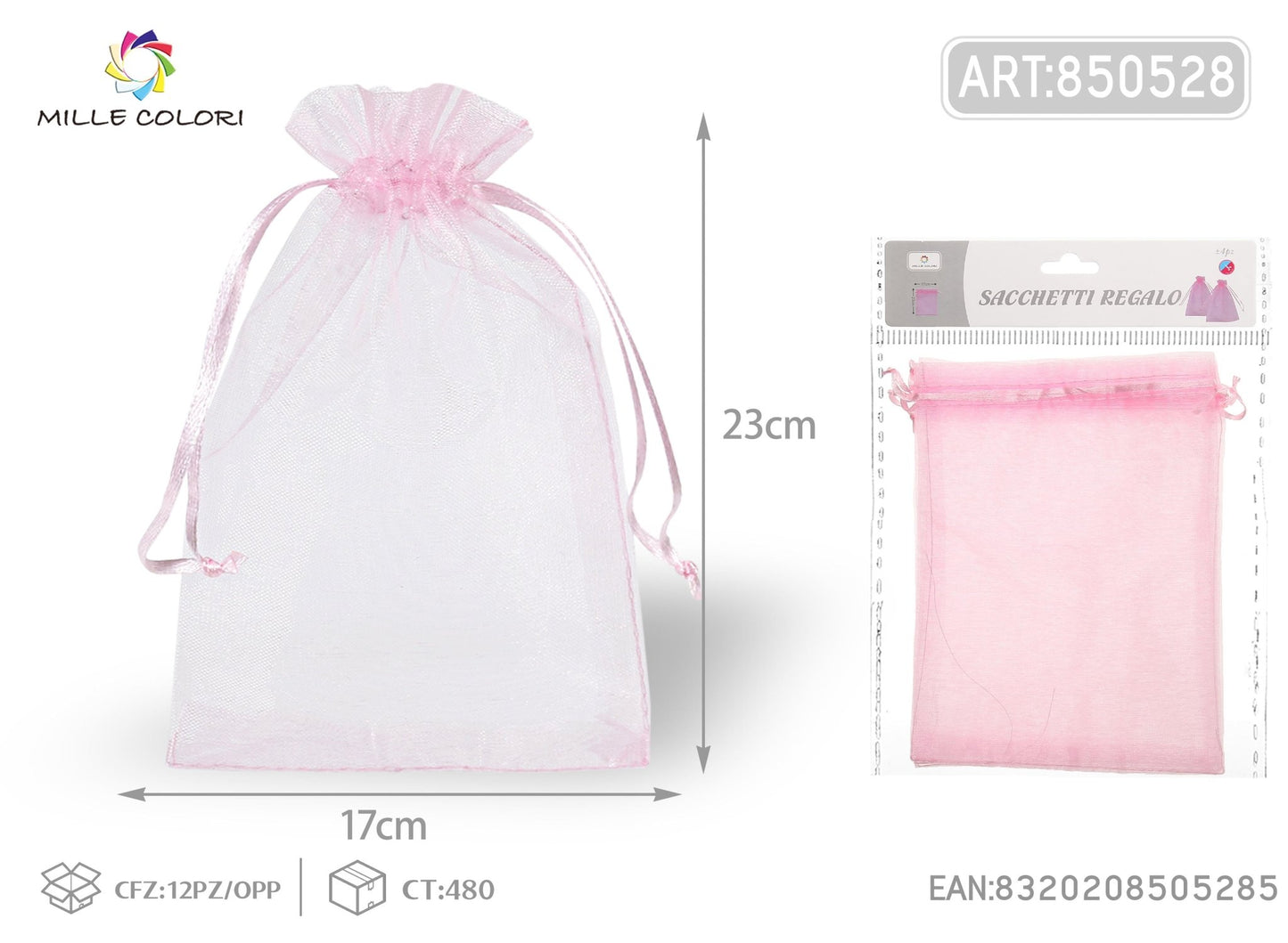 Sacchetti in organza 17cm*23cm 4pz - WE MAKE DIY - MILLE COLORI
