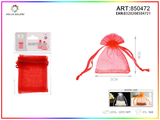 Sacchetti in organza 5cm*7cm 6pz - WE MAKE DIY - MILLE COLORI