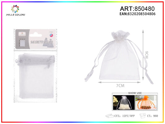 Sacchetti in organza 7cm*9cm 6pz - WE MAKE DIY - MILLE COLORI