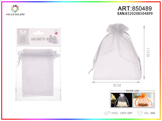 Sacchetti in organza 9cm*11cm 6pz - WE MAKE DIY - MILLE COLORI