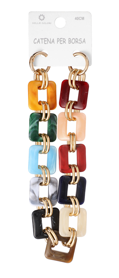 Catena per Borsa Multicolore a Maglie Rettangolari – 40CM