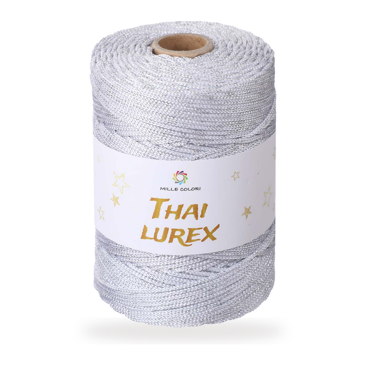 Bianco Argento – Cordino Thai Lurex 3 mm 400 g 230 m – Tutti i Colori – Immagine 1 di 3