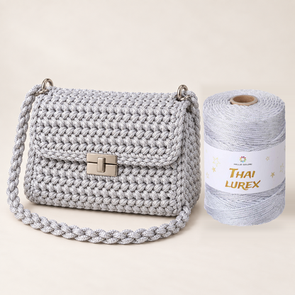 Bianco Argento – Cordino Thai Lurex 3 mm 400 g 230 m – Tutti i Colori – Immagine 3 di 3
