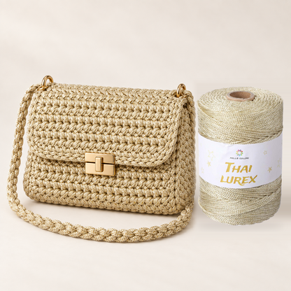 Avorio Dorato – Cordino Thai Lurex 3 mm 400 g 230 m – Tutti i Colori – Immagine 3 di 3
