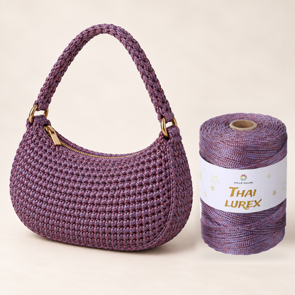Viola Mélange – Cordino Thai Lurex 3 mm 400 g 230 m – Tutti i Colori – Immagine 3 di 3
