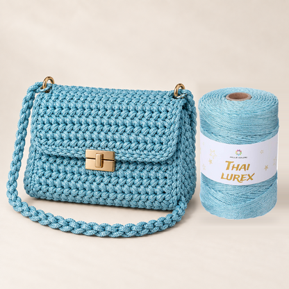 Azzurro Cielo – Cordino Thai Lurex 3 mm 400 g 230 m – Tutti i Colori – Immagine 3 di 3