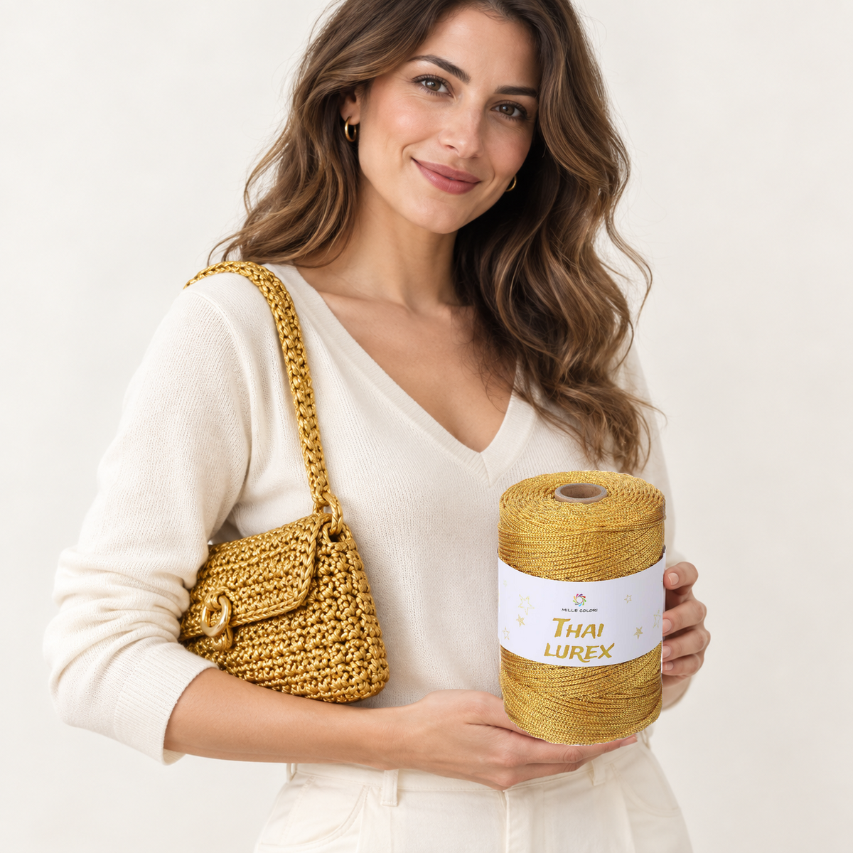 Oro – Cordino Thai Lurex 3 mm 400 g 230 m – Tutti i Colori – Immagine 2 di 3
