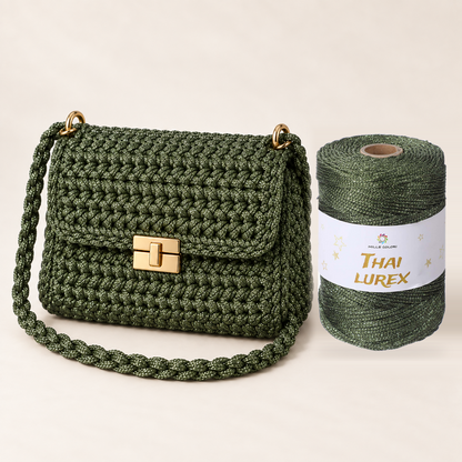 Verde Bosco – Cordino Thai Lurex 3 mm 400 g 230 m – Tutti i Colori – Immagine 3 di 3