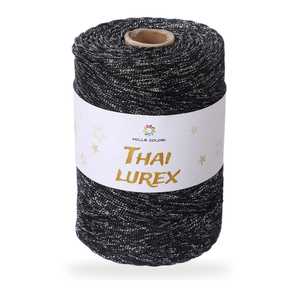 Nero Argento – Cordino Thai Lurex 3 mm 400 g 230 m – Tutti i Colori – Immagine 1 di 3
