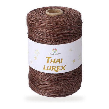 Marrone Cacao – Cordino Thai Lurex 3 mm 400 g 230 m – Tutti i Colori – Immagine 1 di 3