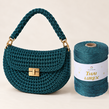 Verde Petrolio – Cordino Thai Lurex 3 mm 400 g 230 m – Tutti i Colori – Immagine 3 di 3