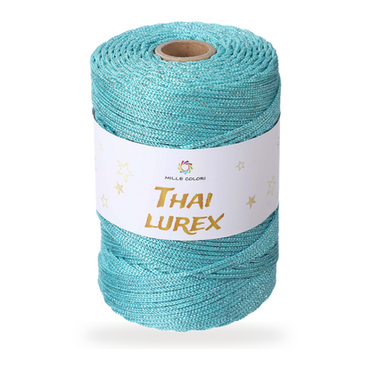 Turchese – Cordino Thai Lurex 3 mm 400 g 230 m – Tutti i Colori – Immagine 1 di 3