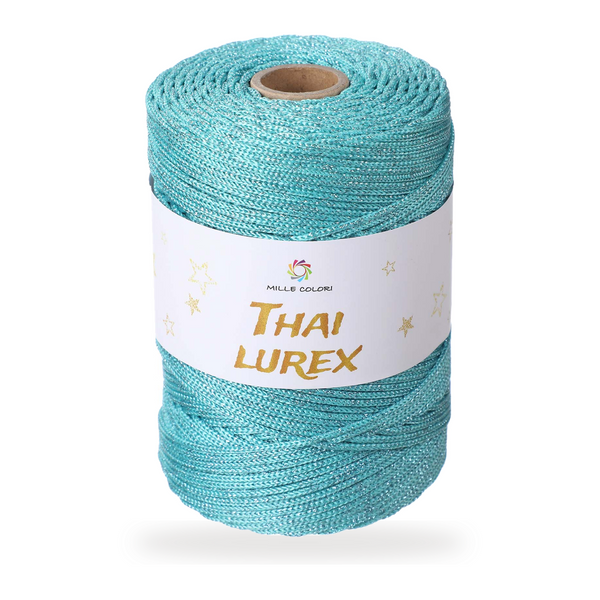 Turchese – Cordino Thai Lurex 3 mm 400 g 230 m – Tutti i Colori – Immagine 1 di 3