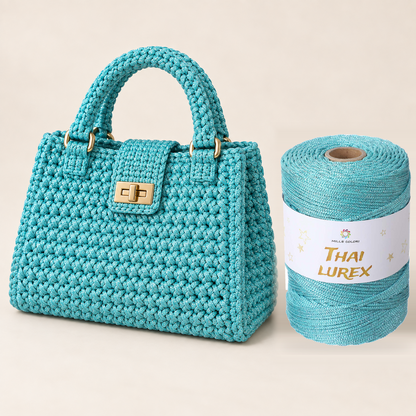 Turchese – Cordino Thai Lurex 3 mm 400 g 230 m – Tutti i Colori – Immagine 3 di 3
