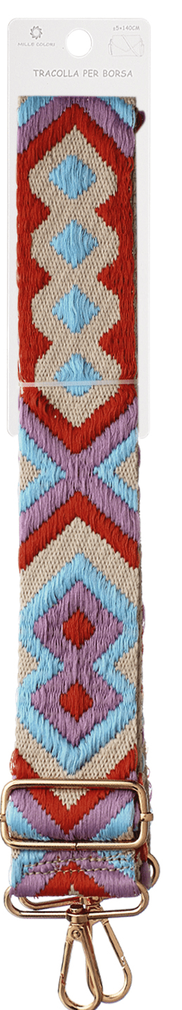 Tracolla regolabile per borsa stile boho etnico 140CM 5CM colori 4 Mille Colori