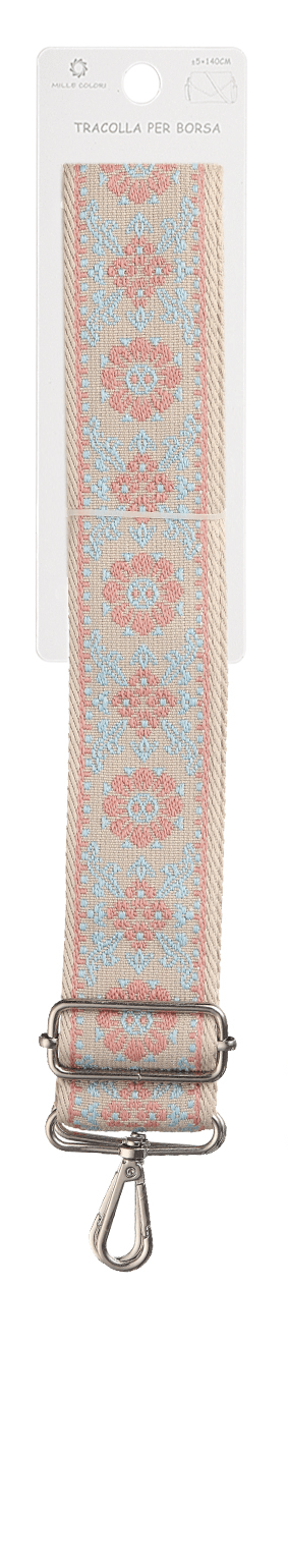 Tracolla regolabile per borsa con motivo floreale ricamato 140CM 5CM Mille Colori  colori 1