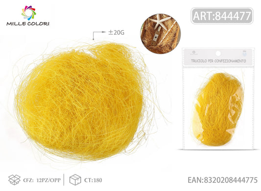 Trucioli di Sisal 20g Giallo Mille Colori per confezioni e decorazioni