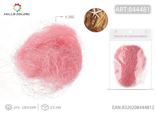 Trucioli di Sisal 20g Rosa Mille Colori per confezioni e decorazioni